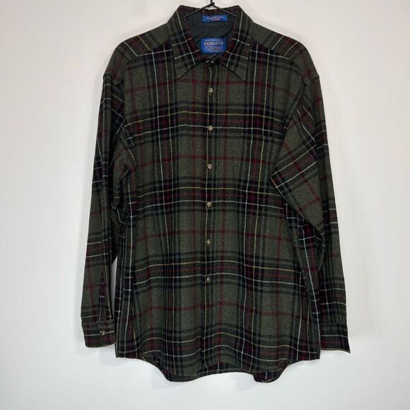 Pendleton Pure Virgin Wool Plaid Button Down L - Picture 1 of 5